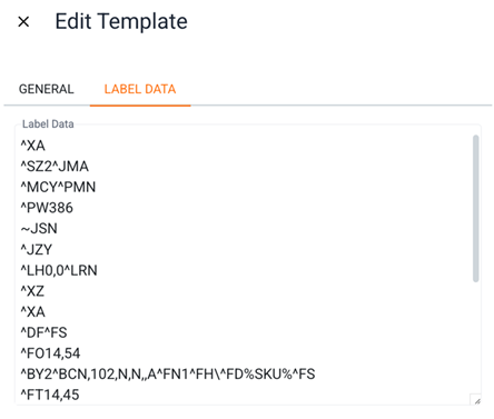 Configuring labels and templates within ScanForce