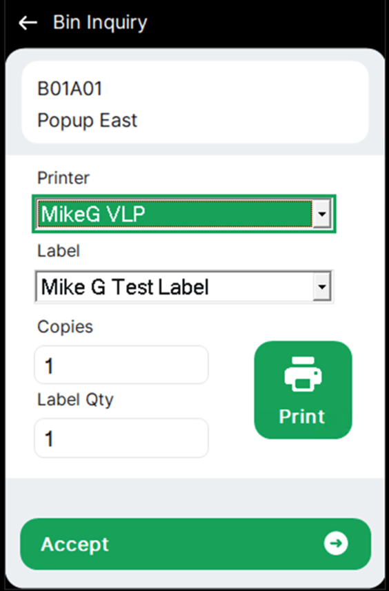 Printing labels in ScanForce