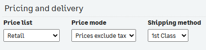 Shipping methods