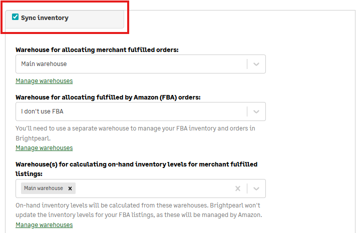 Inventory management with Amazon