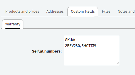 Serial number tracking