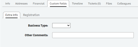 Customer and vendor custom fields