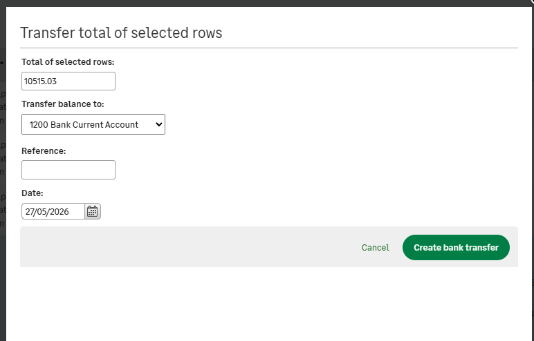 Bank transfers