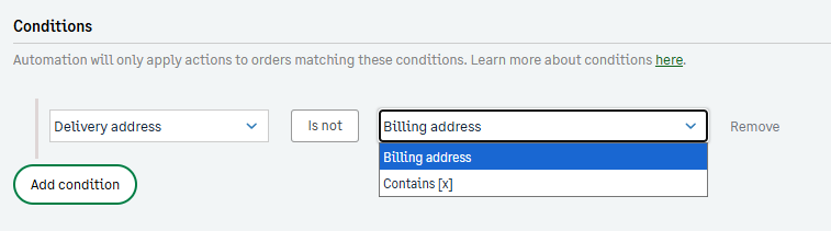 Address conditions