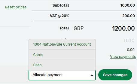 Marking purchases as paid