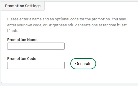 Creating a promotion