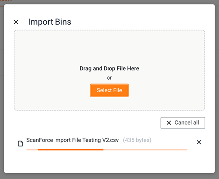 Setting up and managing bins in ScanForce